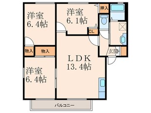 コモンシティ志井ⅡＥ棟の物件間取画像